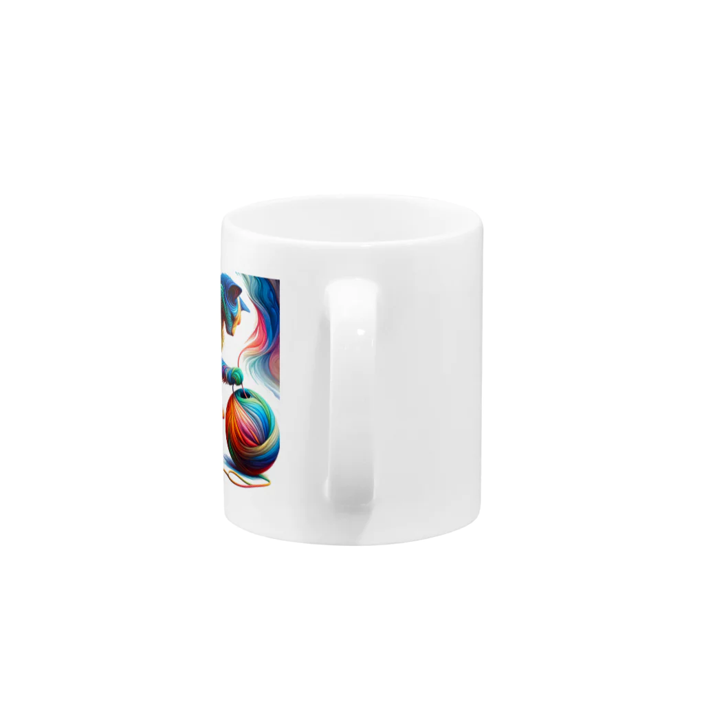 宇宙猫の宇宙猫の糸玉冒険 Mug :handle