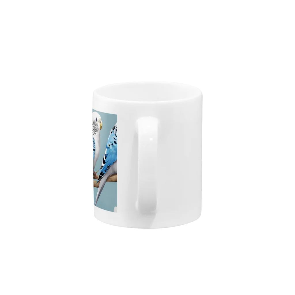 AI Imaginationのかわいいセキセイインコのイラストグッズ Mug :handle