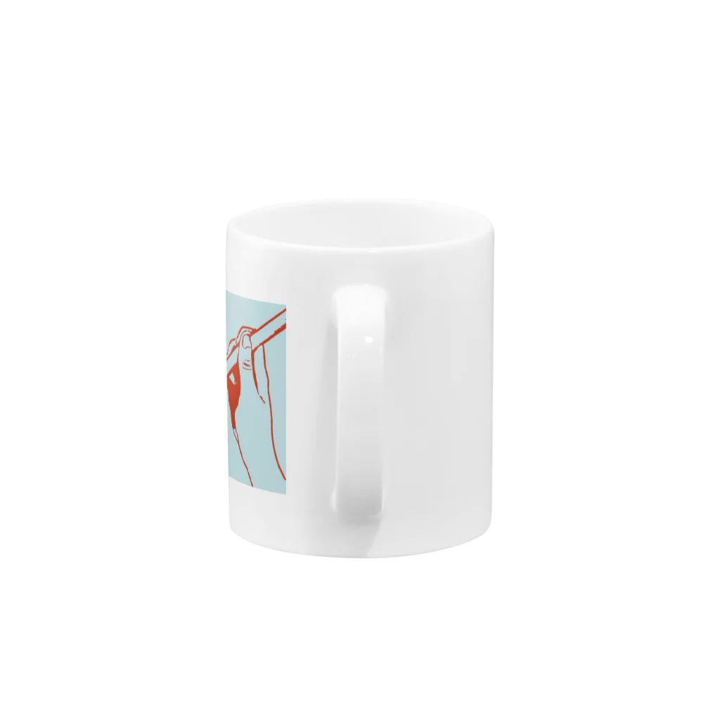 sayuridrumsのドラムグッズのダブルストローク Mug :handle