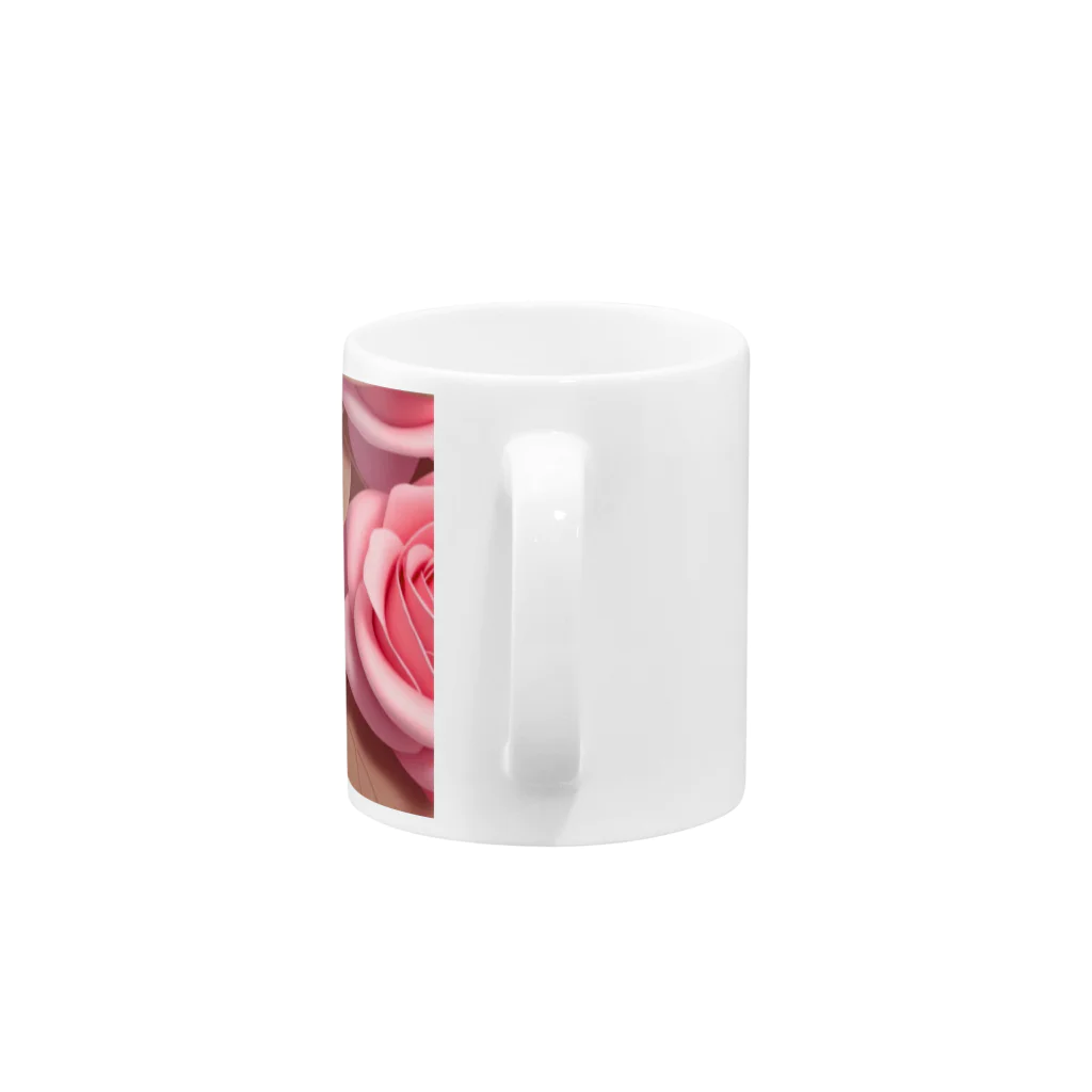 ポンキチはうすのピンクの薔薇 Mug :handle