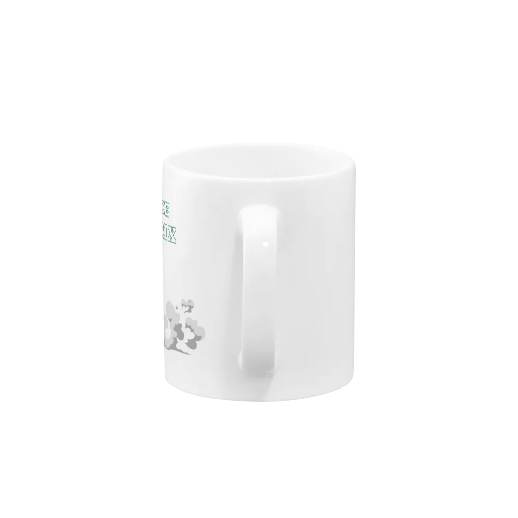 trexracegpの走るティラノサウルス緑字デザイン Mug :handle