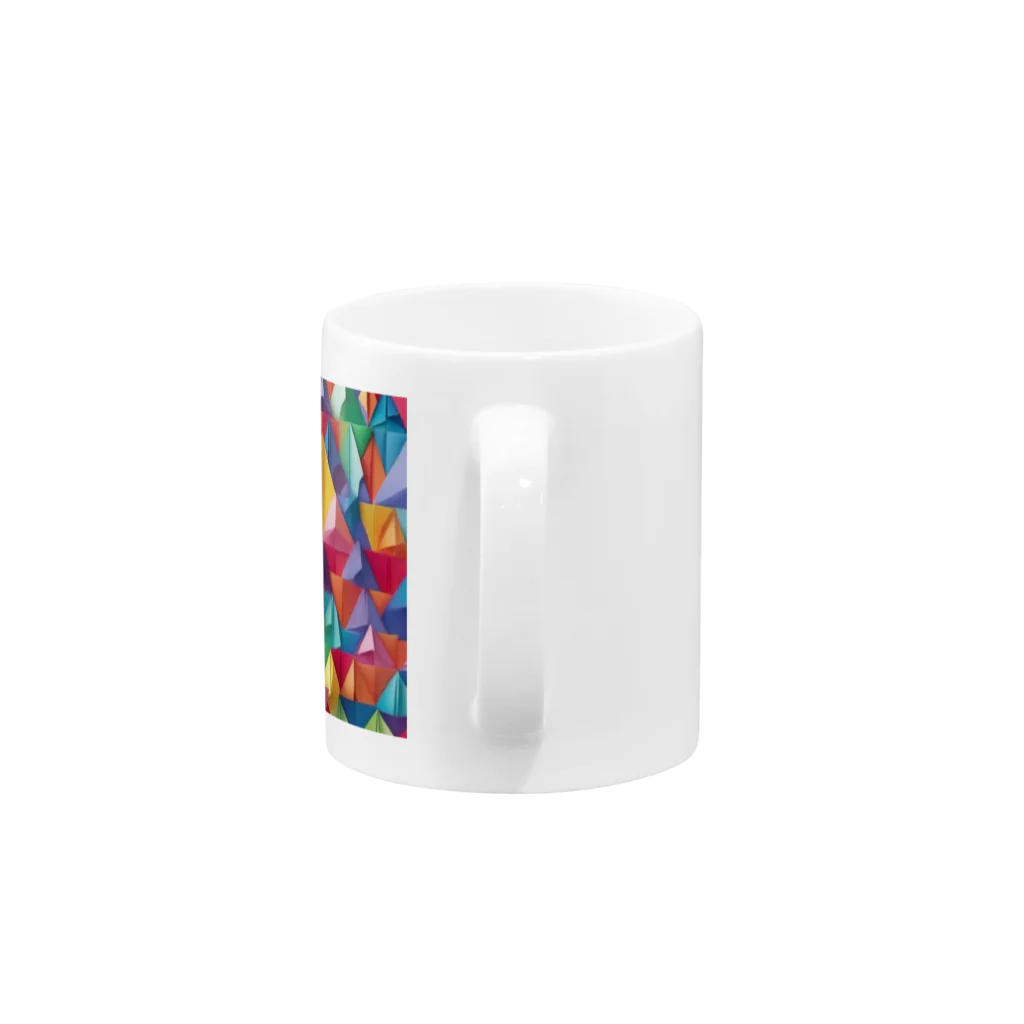 クジラデザインのカラフルな折り紙 Mug :handle