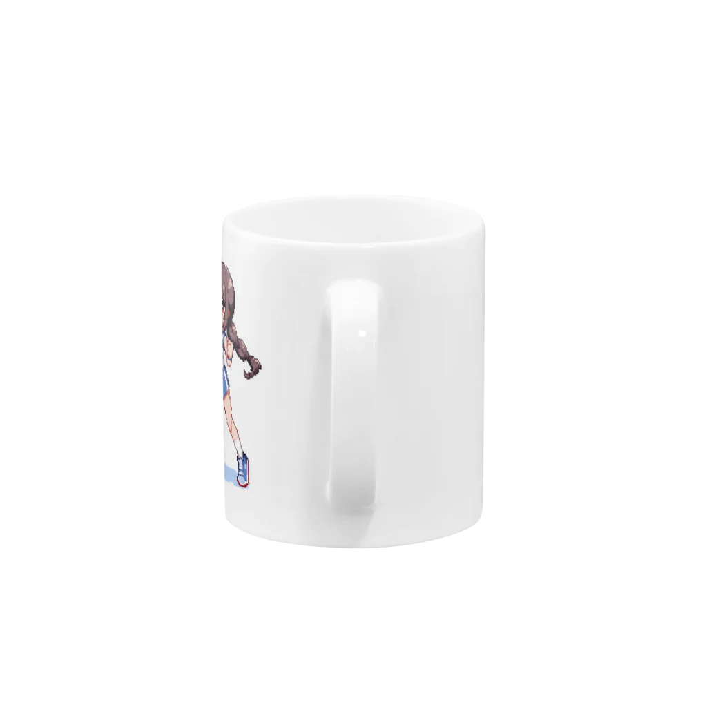 シロクマペンギンのドット絵体操服の女の子 Mug :handle