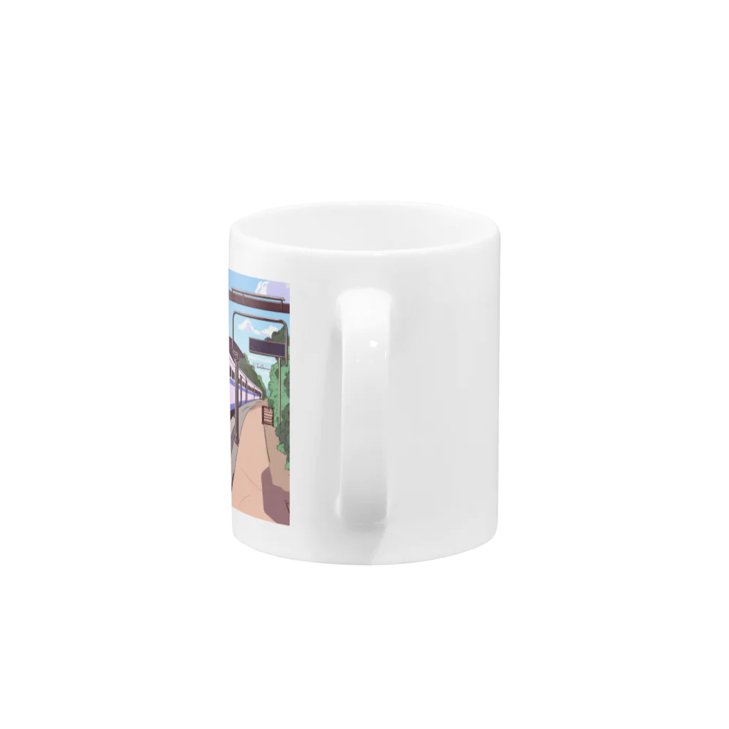 はまみるの軽快で洗練されたモダン鉄道 Mug :handle