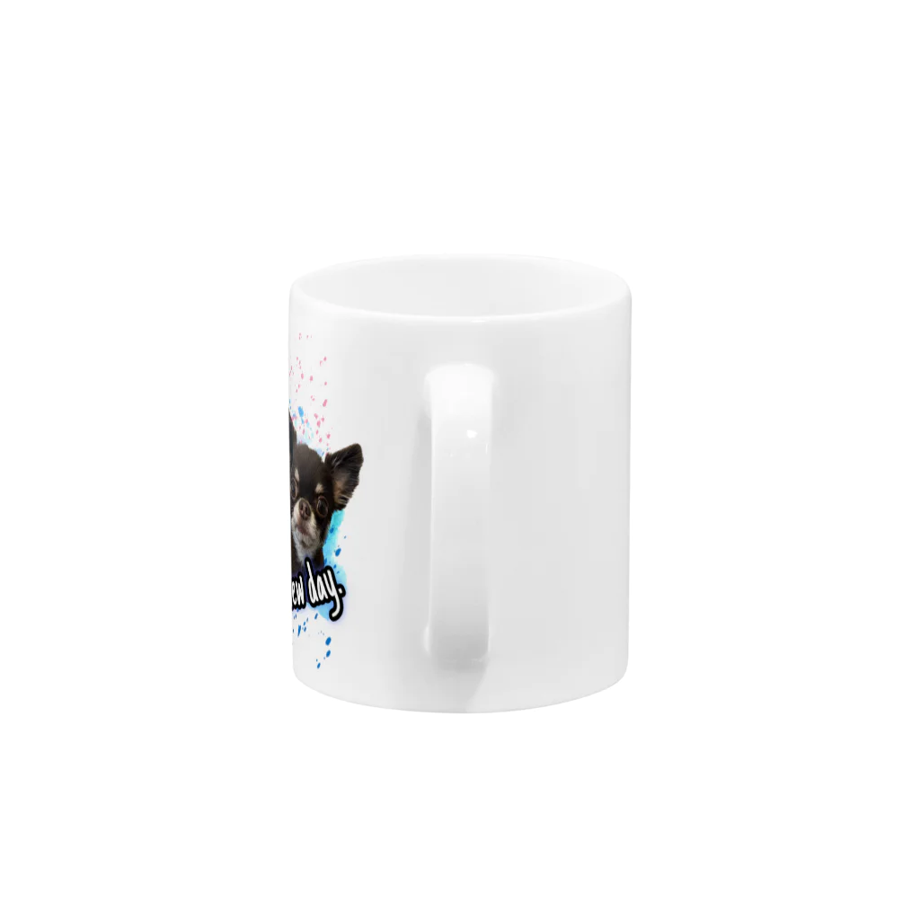 ここまる。🐶🎀のここまる三兄弟【Everyday is a new day】 Mug :handle