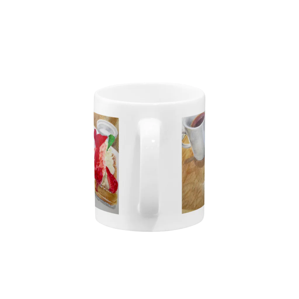 Mutsumi T shopのStrawberry waffle  Mug :handle