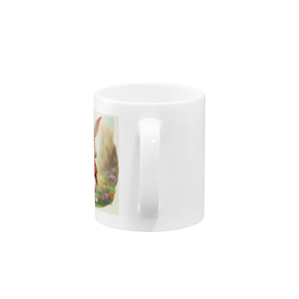 星パンダショップのはりきりうさぎ Mug :handle