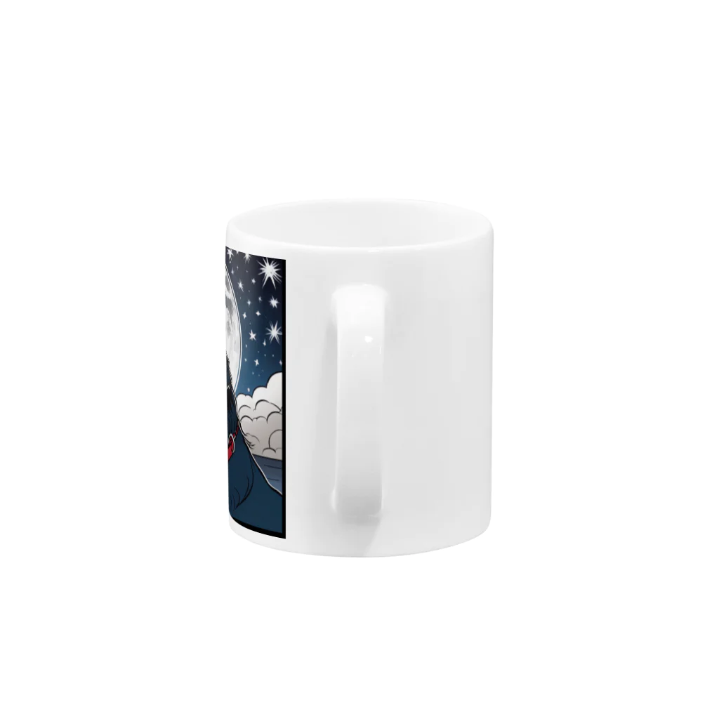 クリエイトクエストの夜空×バーニーズマウンテンドック Mug :handle