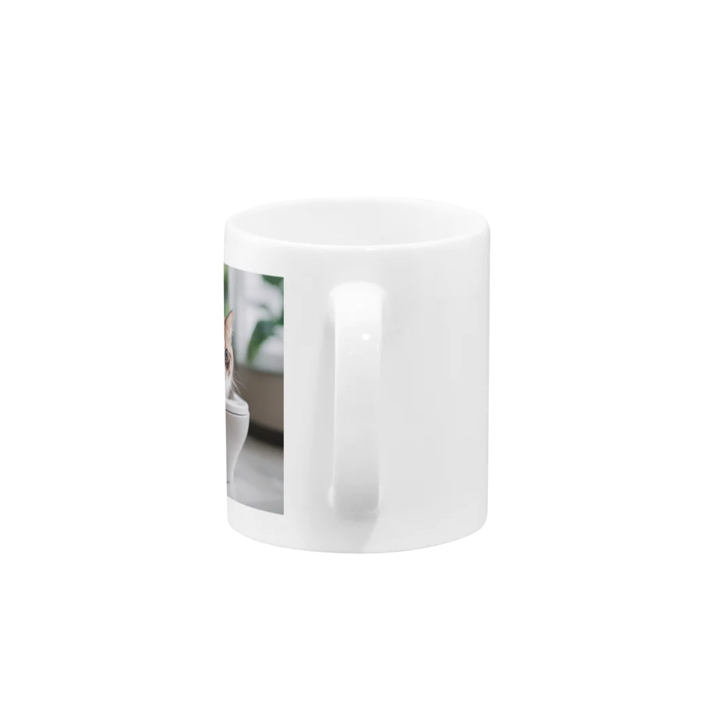 kojakechanのトイレに入るかわいいマンチカンのマカデミアナッツくん Mug :handle