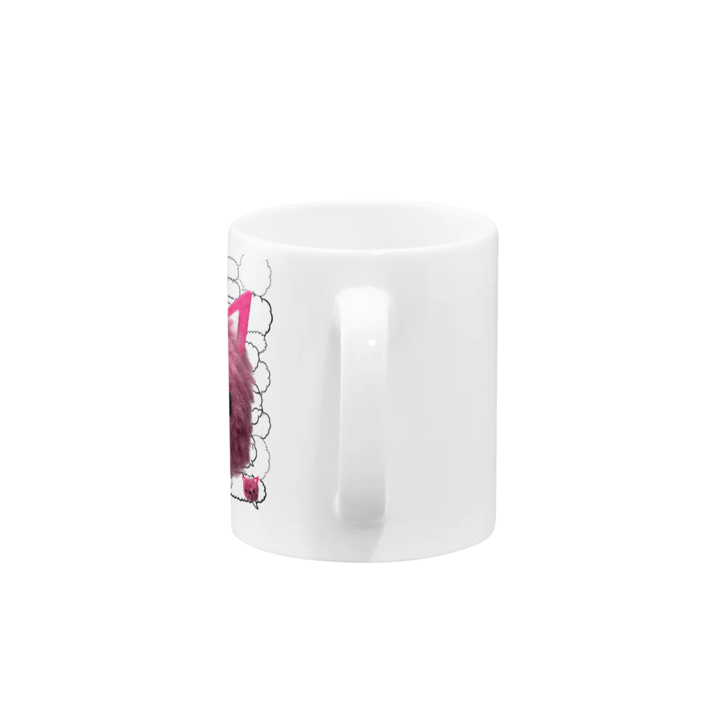 ナッツ堂の吹き出しキャットWHITE Mug :handle