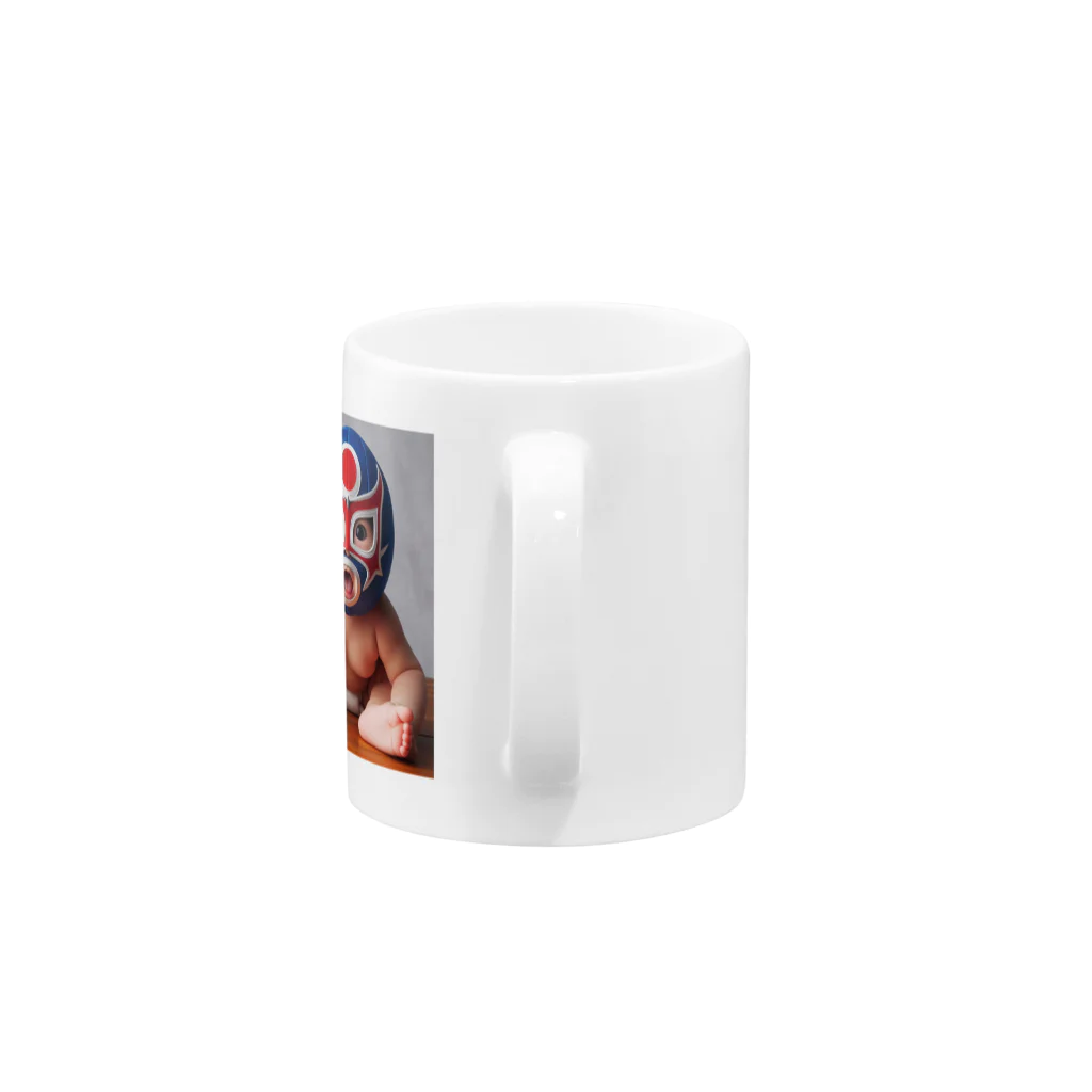 taka-kamikazeの赤ちゃん覆面レスラー2 Mug :handle