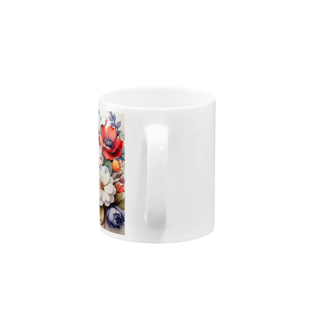 Lemon teaのたくさんの花々を Mug :handle