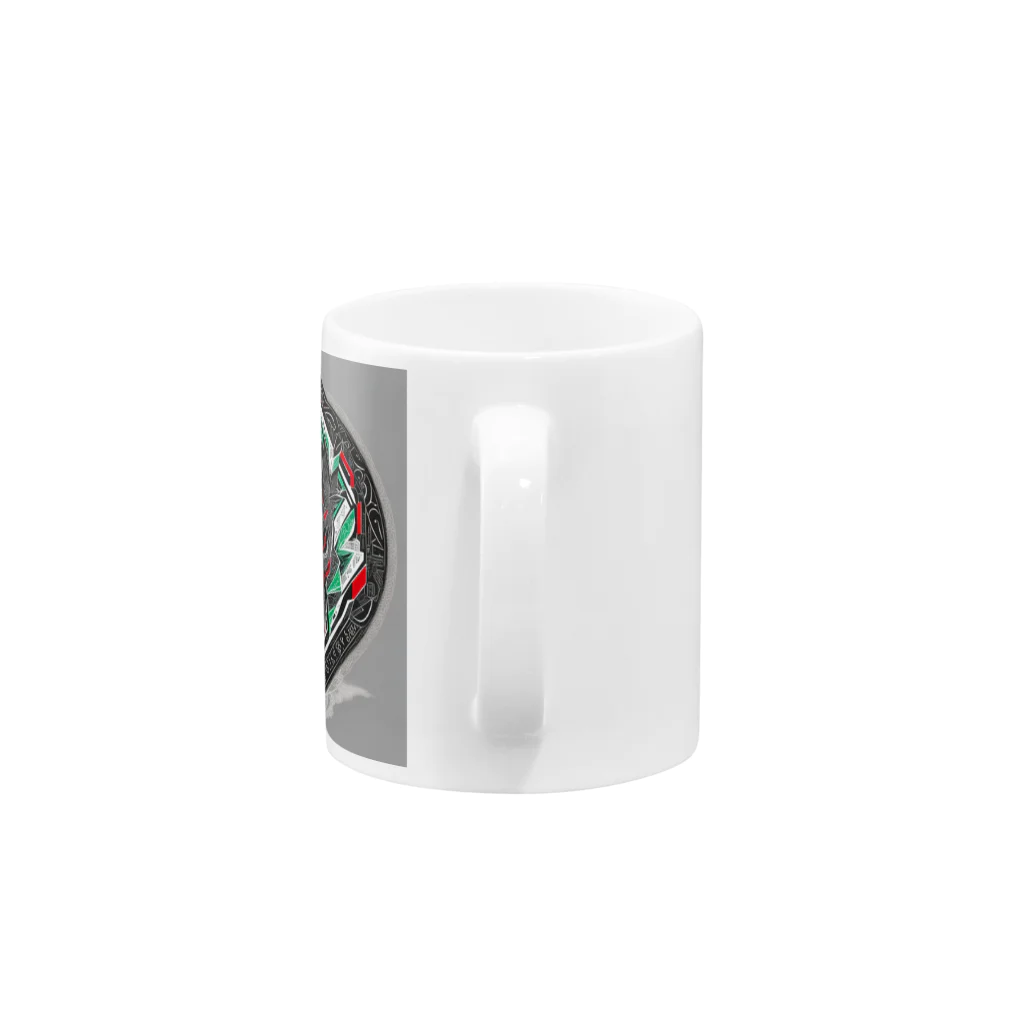 ZZRR12の満月のやさしい眼差し、狼の共感 Mug :handle