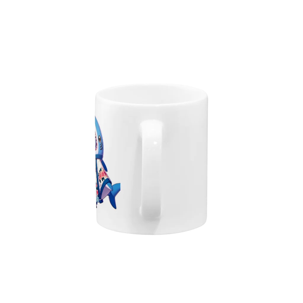 WING_0101の和風サメちゃんグッズ Mug :handle