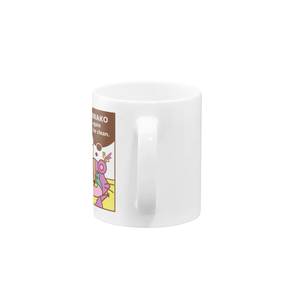 So湖いらの「びわ湖woクリーンniあらいぐま」びわこをせんたくマグカップ Mug :handle