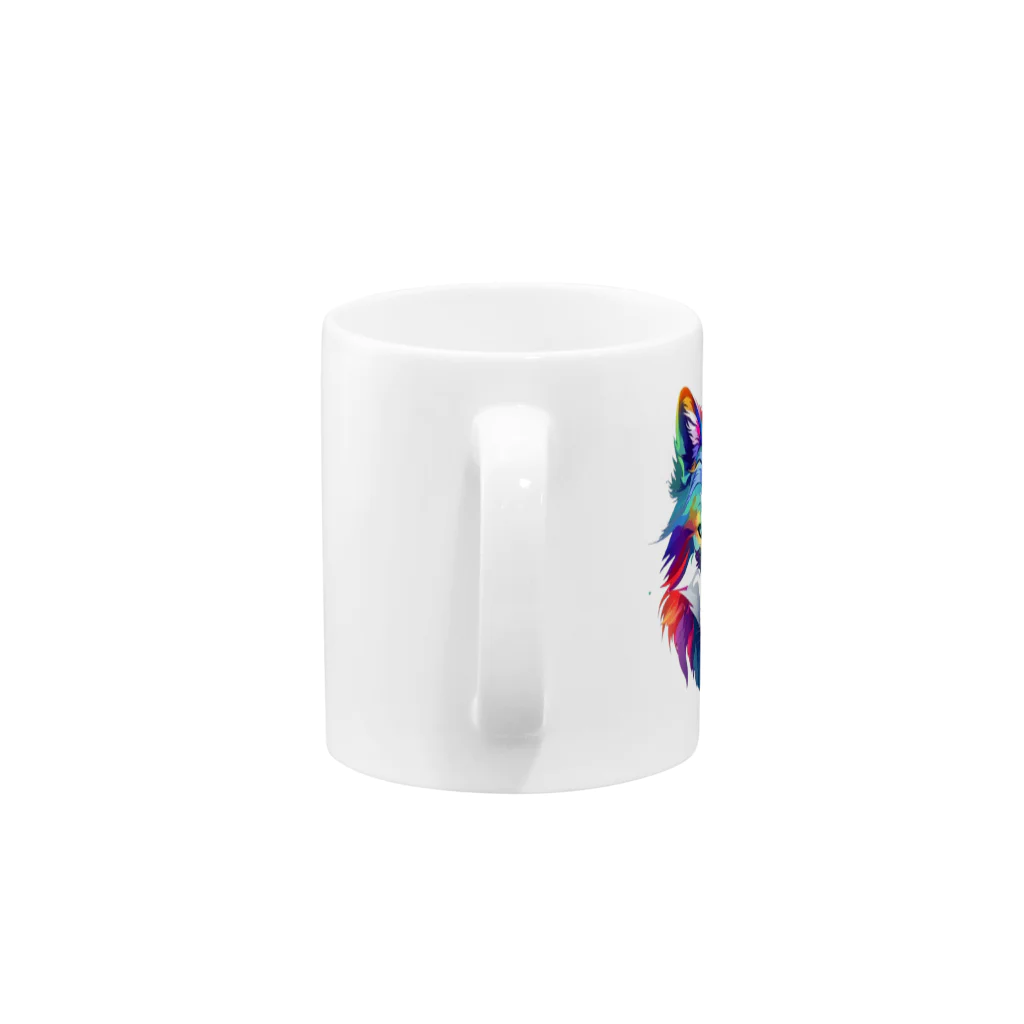 MK's SOLUTIONのカラフルなおおかみ Mug :handle