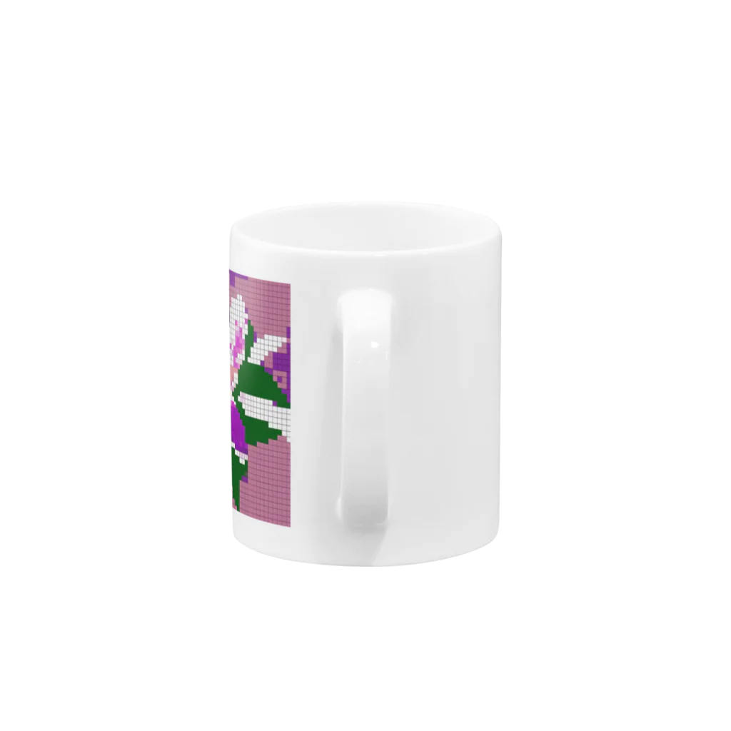 noaru633のドット絵のクレマチス Mug :handle