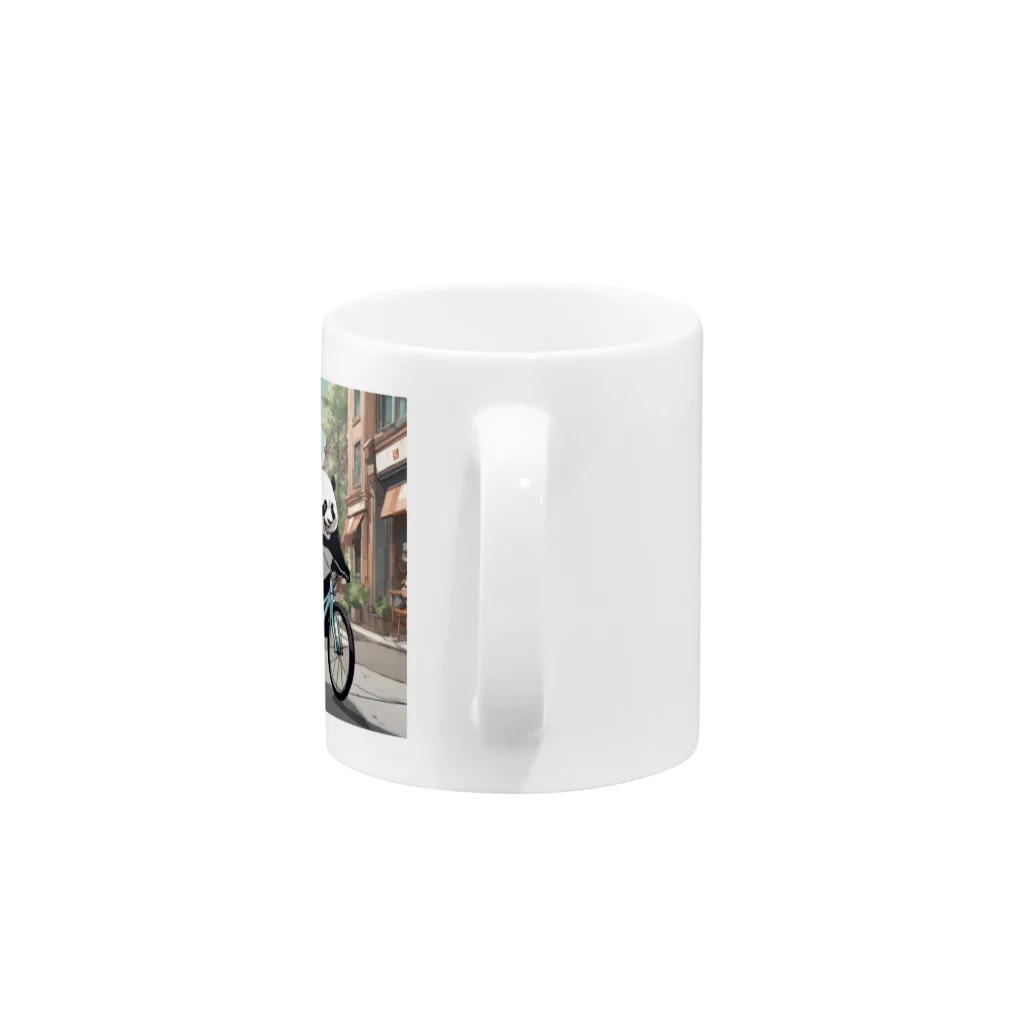 パンダの自転車に乗っているパンダ Mug :handle