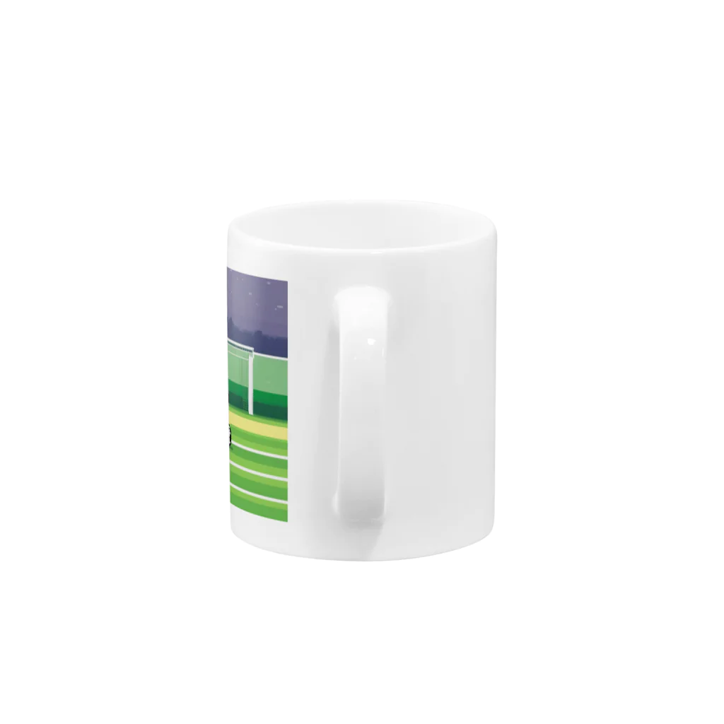 クロスクリエイティブのサッカーをしているトラ Mug :handle