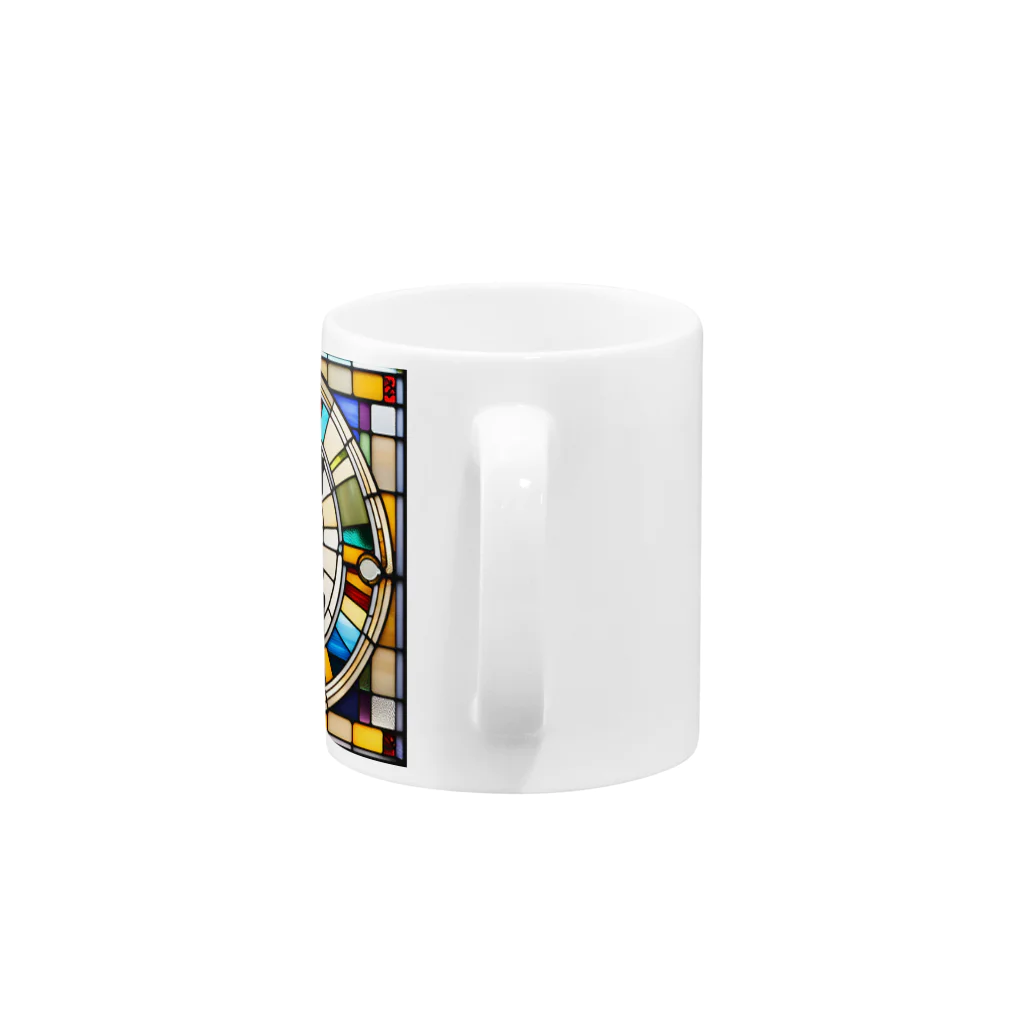 alphabet stained glassのstained glass E Mug :handle