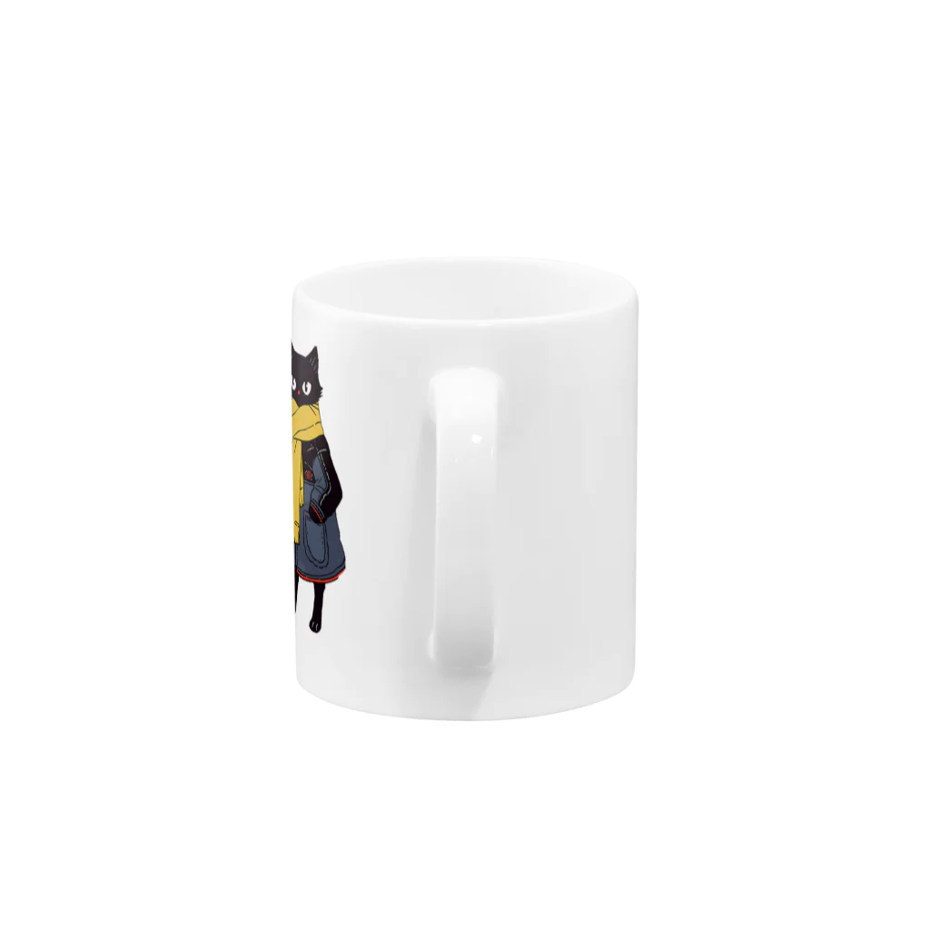 Lapis SHOPの黒猫夫婦のお買い物 Mug :handle