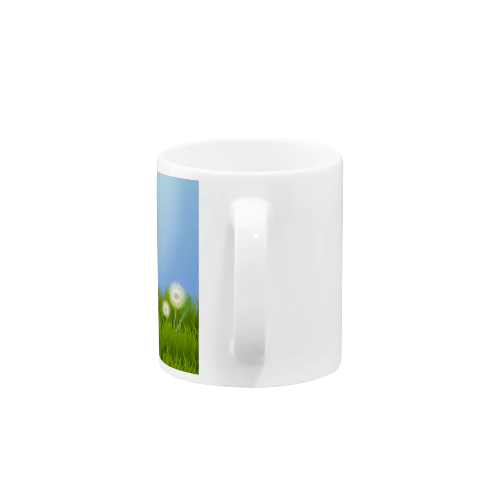 Vasetti_pressの草の中に座っているハリネズミ Mug :handle