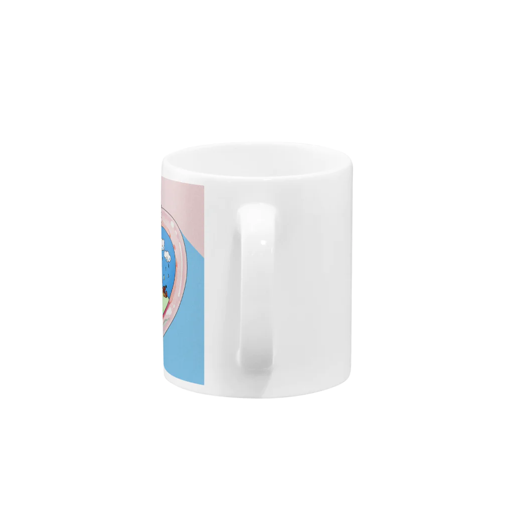 よろこびのハートシェイカーに閉じ込められたゴリラと女の子 Mug :handle