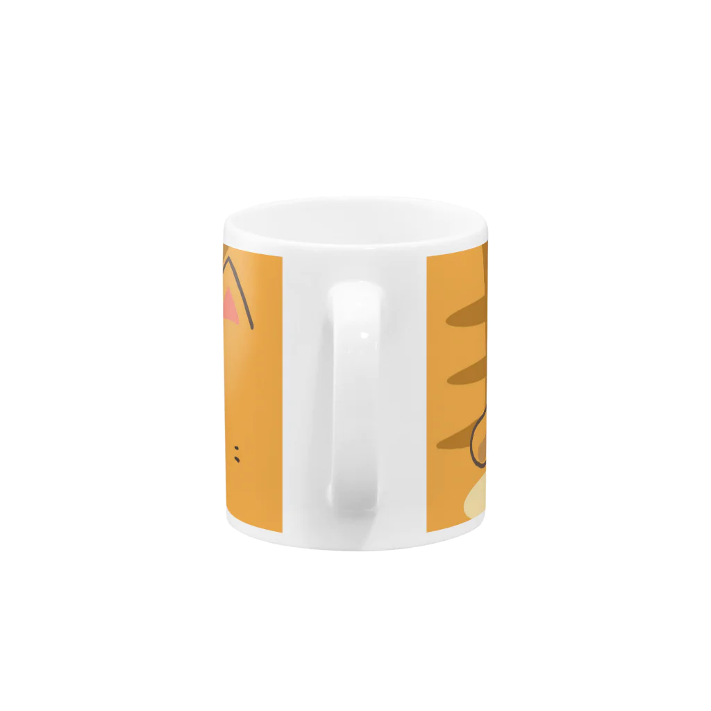 もふもふ堂のかわいいトラネコのにゃグカップ Mug :handle