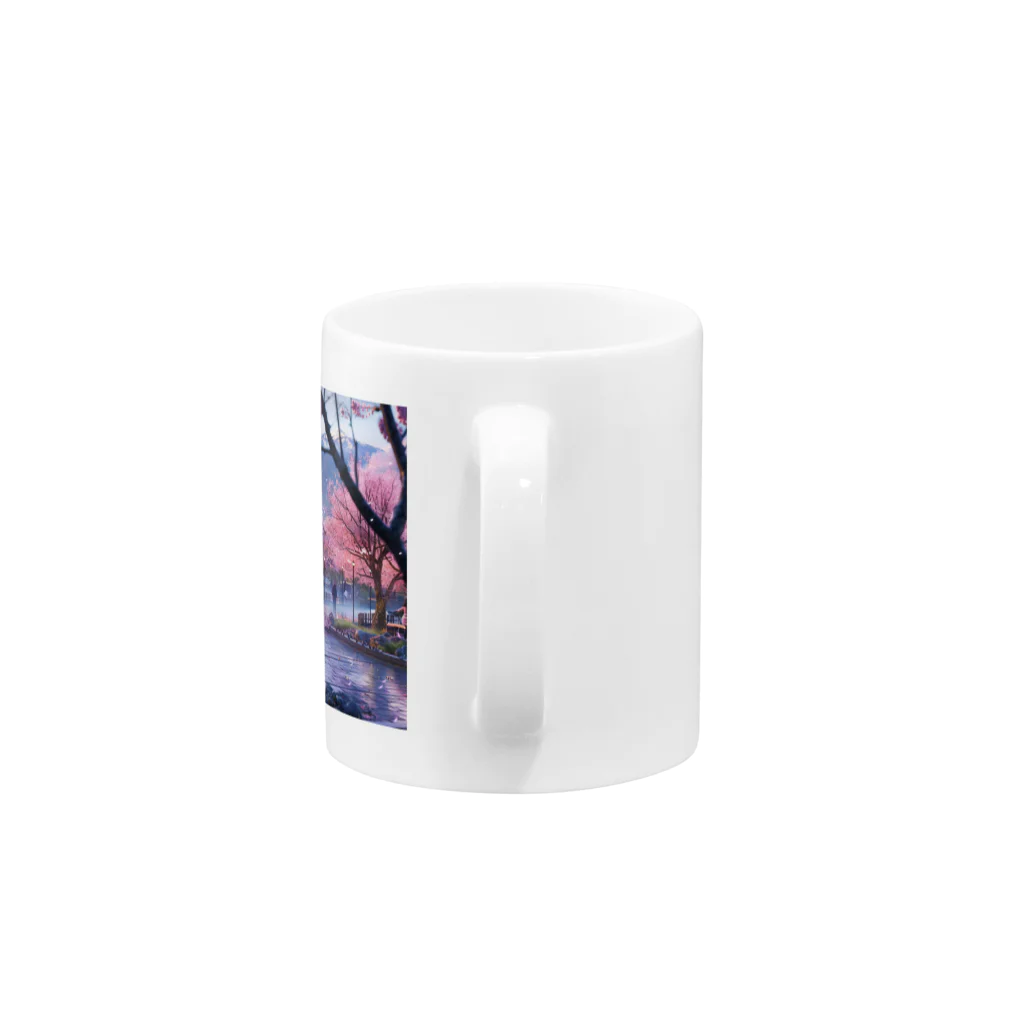 AQUAMETAVERSEの満開の桜を鑑賞する私 アメジスト 2846 Mug :handle