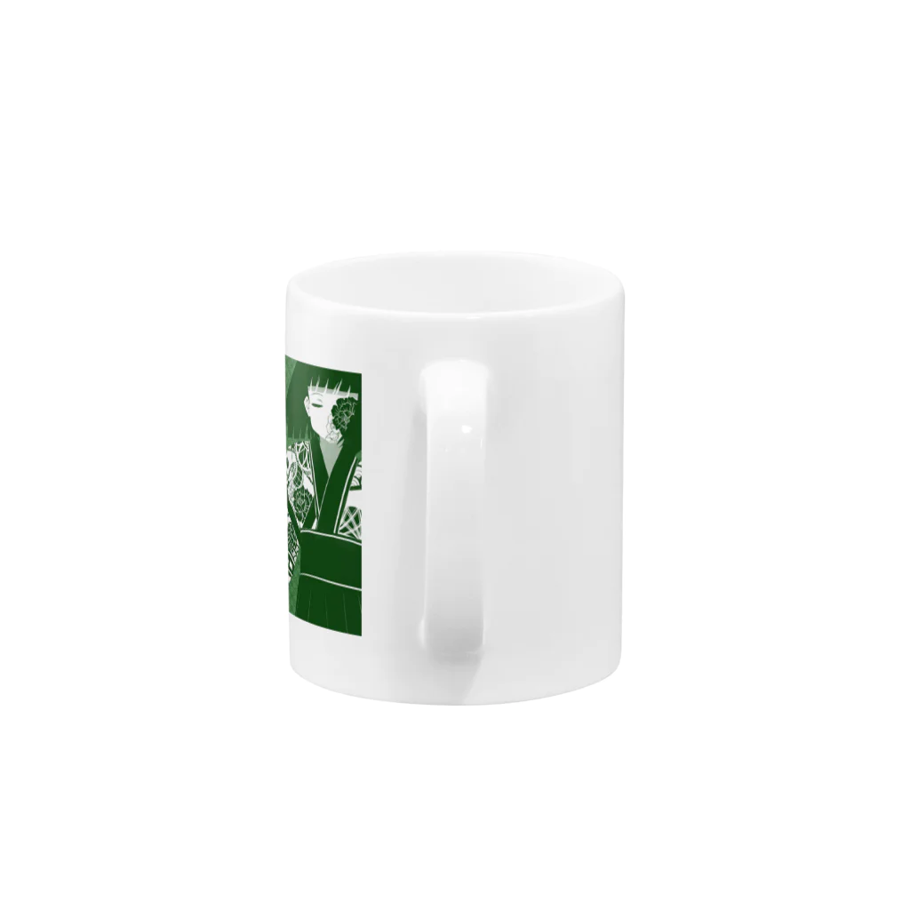 ＊志乃＊の四文字熟語少女シリーズ「花紅柳緑」 Mug :handle