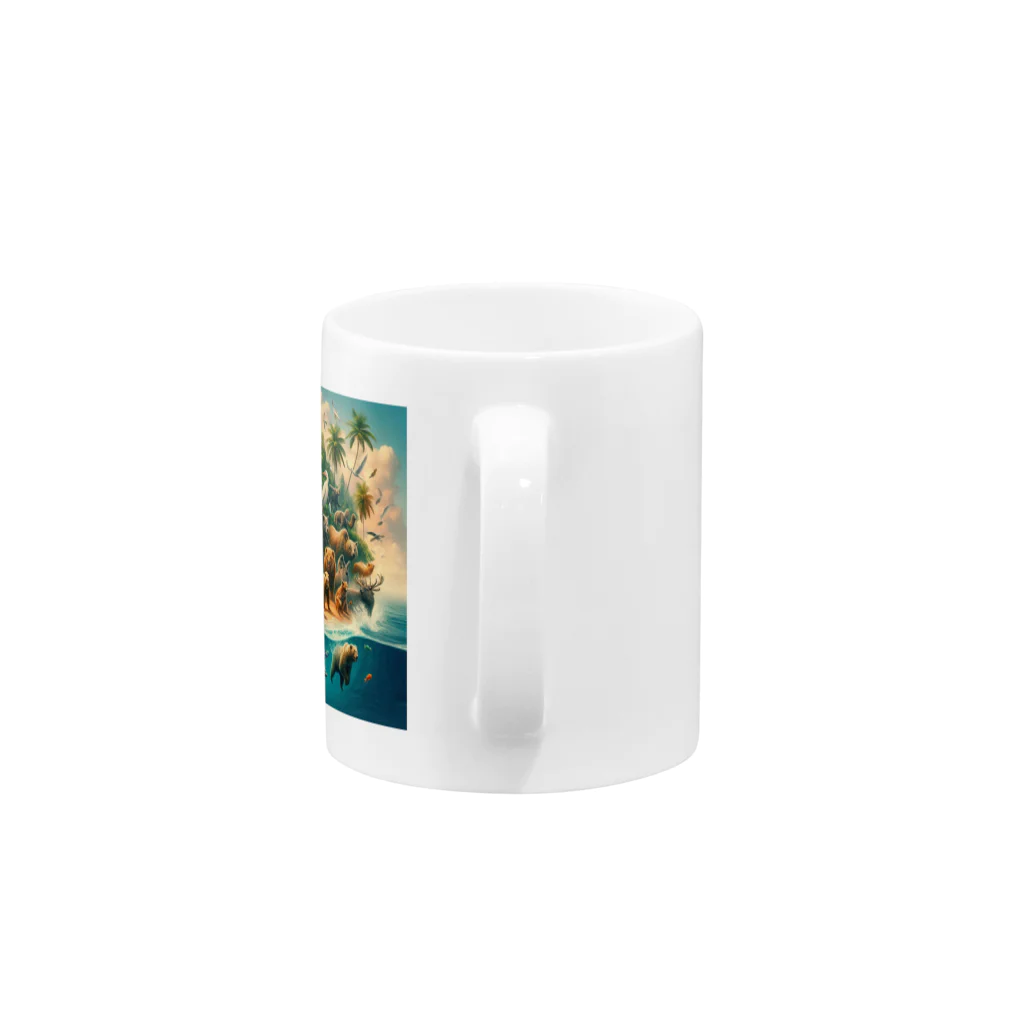 nyonsunの宝箱の動物達の楽園物語 Mug :handle