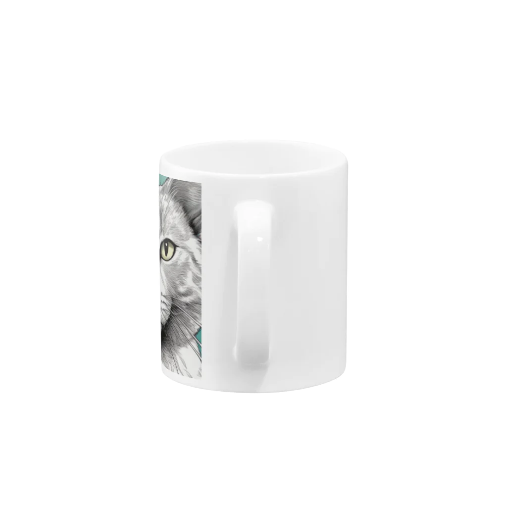 にゃんこーねこのドアップ猫 Mug :handle