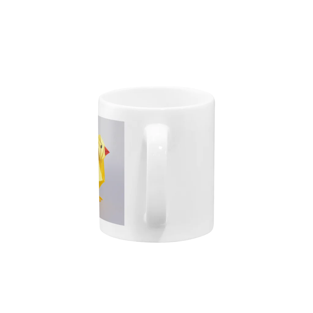 いろとりどりのどうぶつの折り紙ひよこグッズ Mug :handle