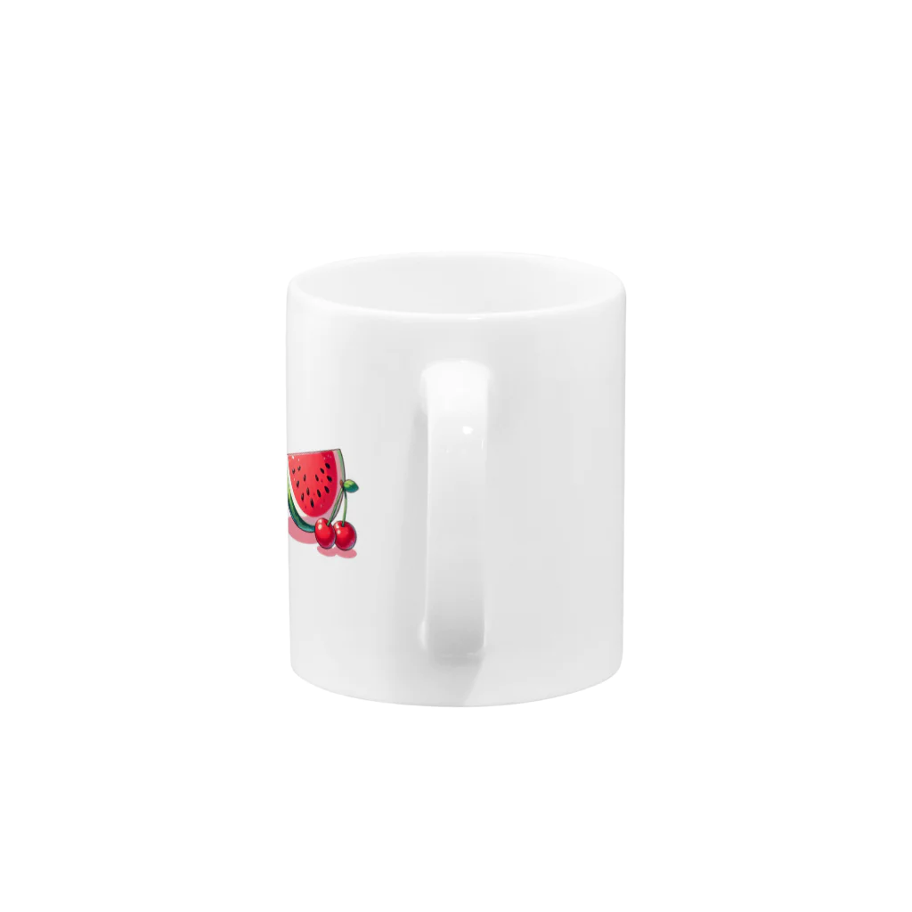 jokemanのスイカとチェリー Mug :handle