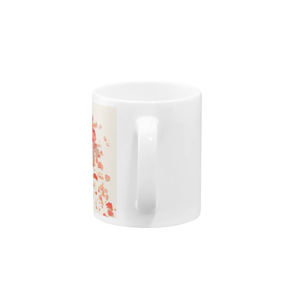 AQUAMETAVERSEのハイビスカスと花びらラフルール1859 Mug :handle