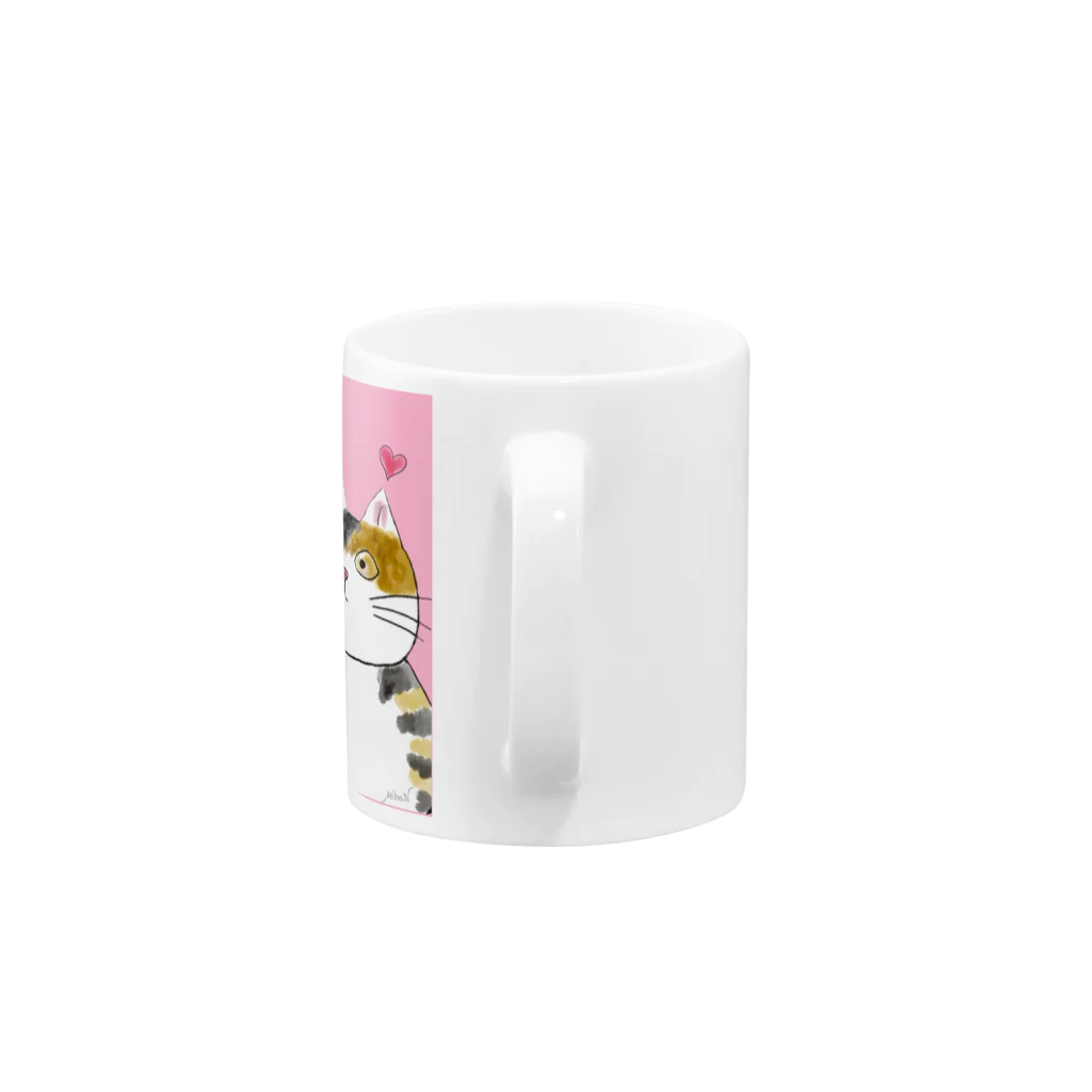 MIe-styleのみぃにゃんハートに囲まれて Mug :handle