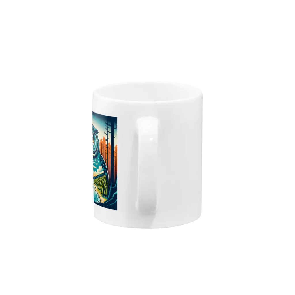 kotpopのThe Owl's Lament for the Disappearing Forests Mug :handle