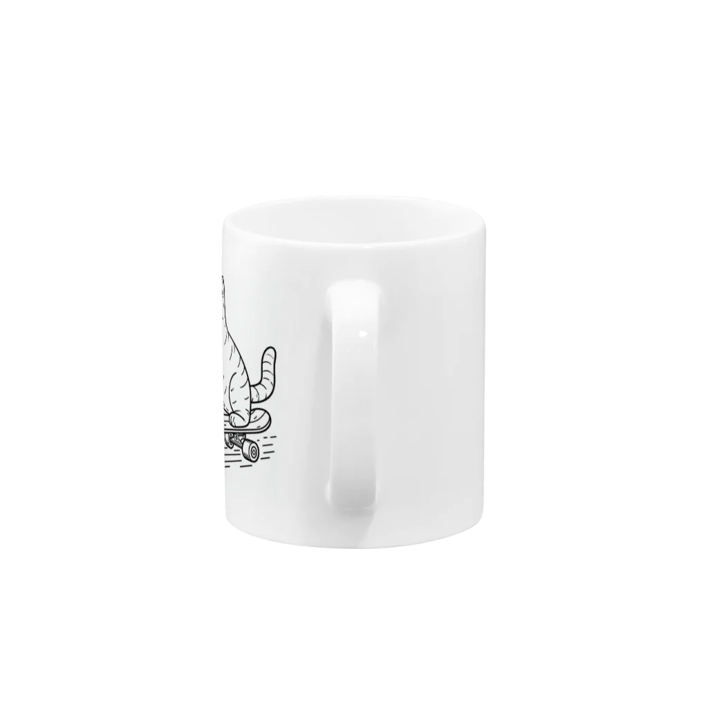 hakumenhonのスケートボード猫 Mug :handle