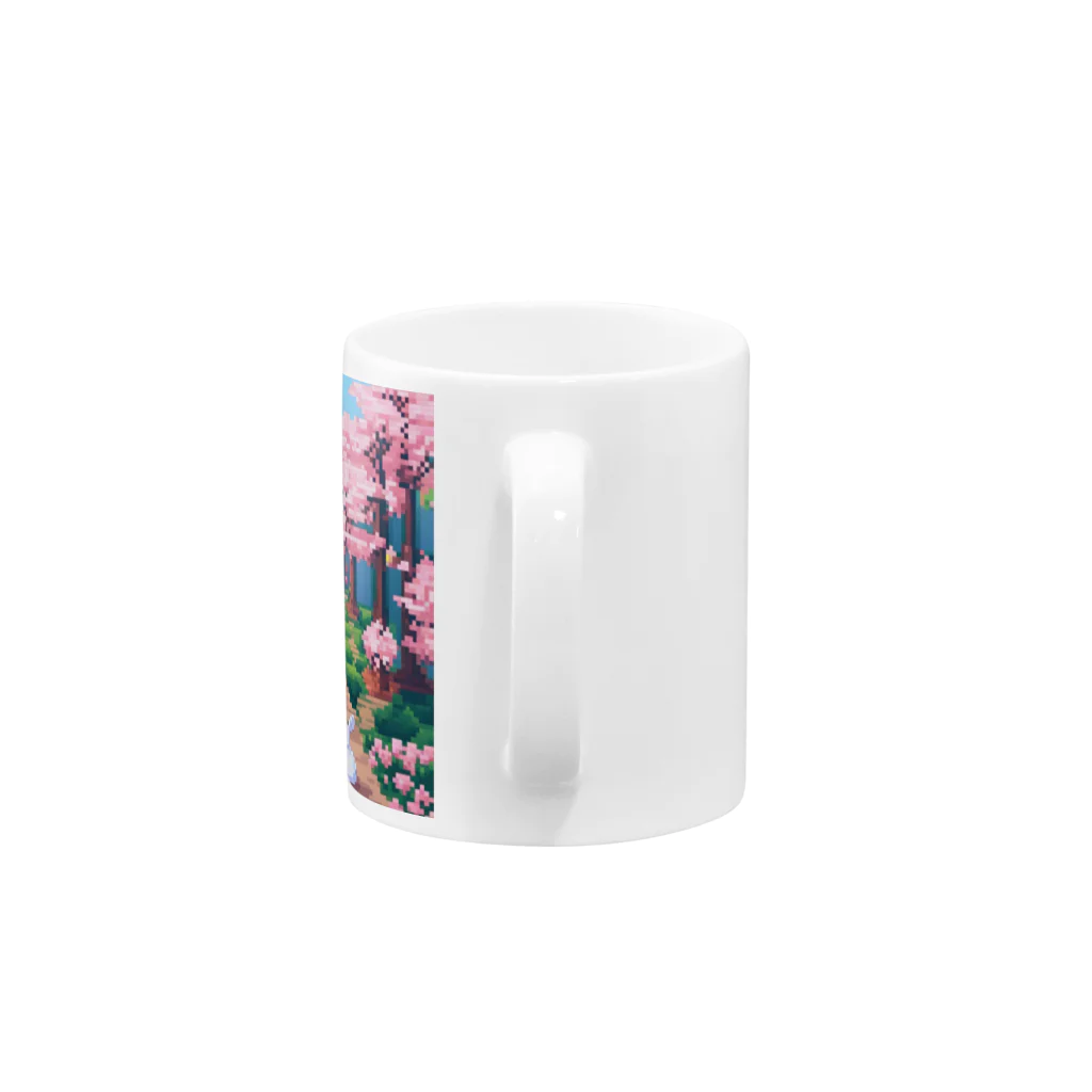 ruiruirのドット絵　子うさぎ　春のお散歩 Mug :handle