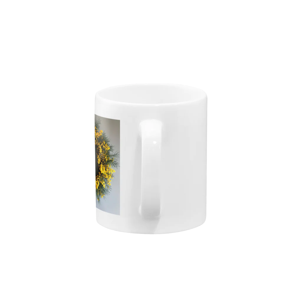 AQUAMETAVERSEのミモザの花をりース　なでしこ1478 Mug :handle