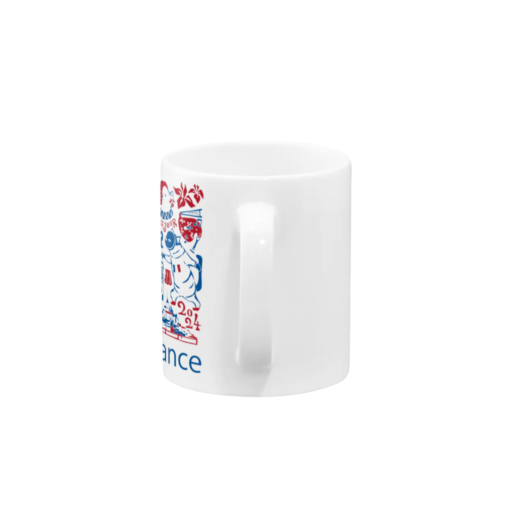 動物たちの日常のJapon et France Mug :handle