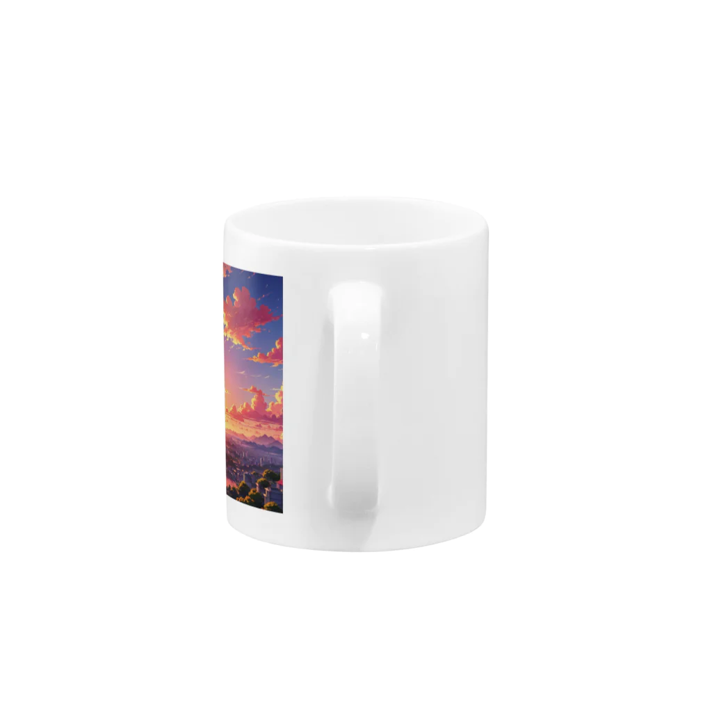 ikeikeikedaの街を照らす夕陽（景色シリーズ） Mug :handle