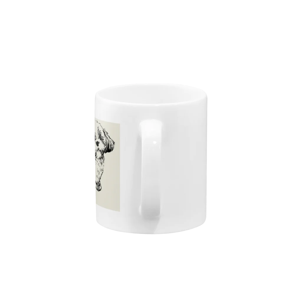 パグとミニブタの母のシーズー Mug :handle