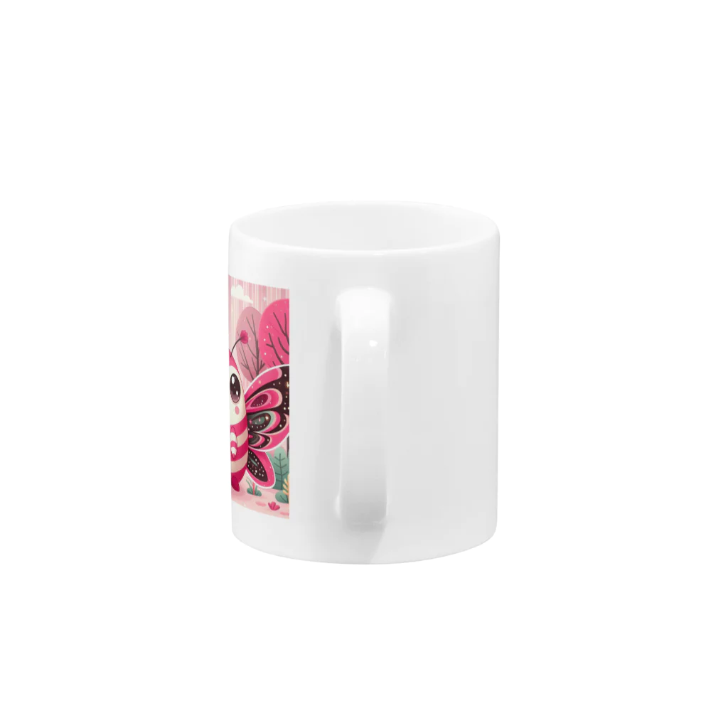 ゴマゴマ5050のピンク色の妖精が、そのかわいらしい大きな目であなたを見つめています Mug :handle