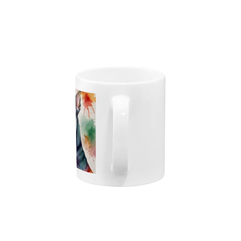 LGBTQ-のミニチュアシュナウザー　レインボー柄 Mug :handle