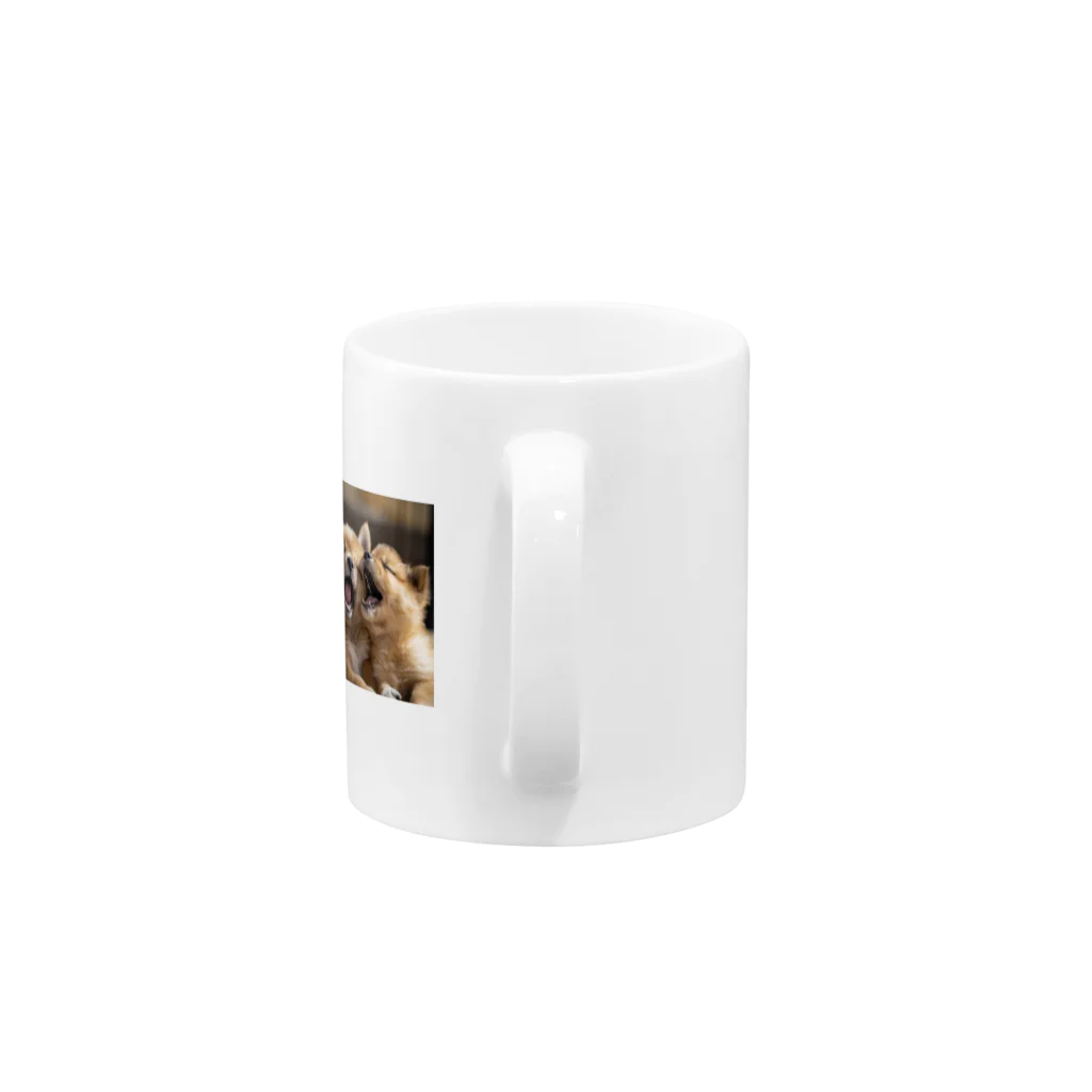 動物のおもしろ可愛いグッズのイッヌ Mug :handle