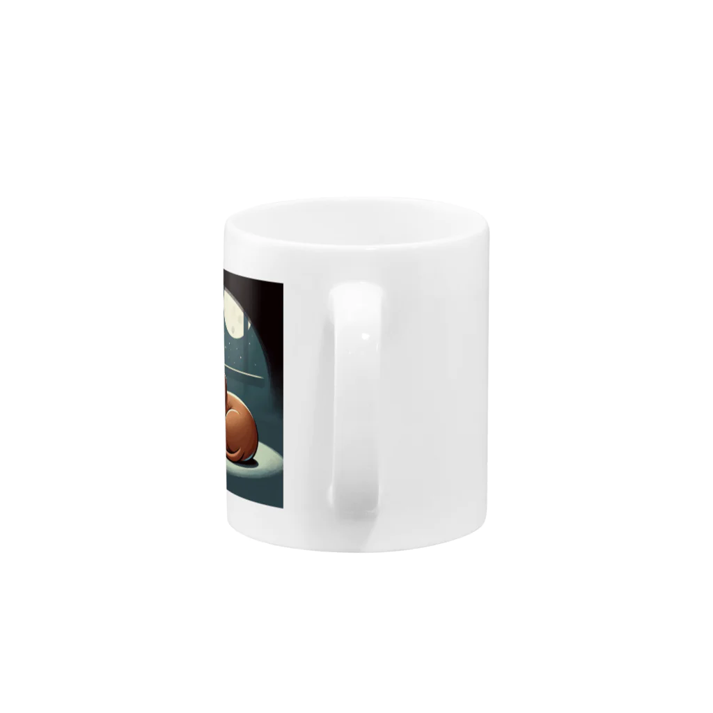 keikei5のかわいいダックスフンドが深い眠り Mug :handle