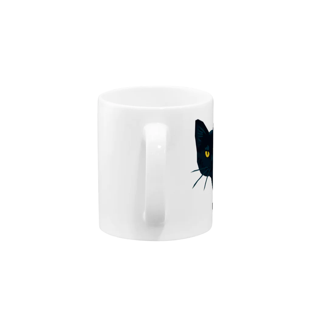 喫茶こぐまやのドヤ顔黒猫 Mug :handle