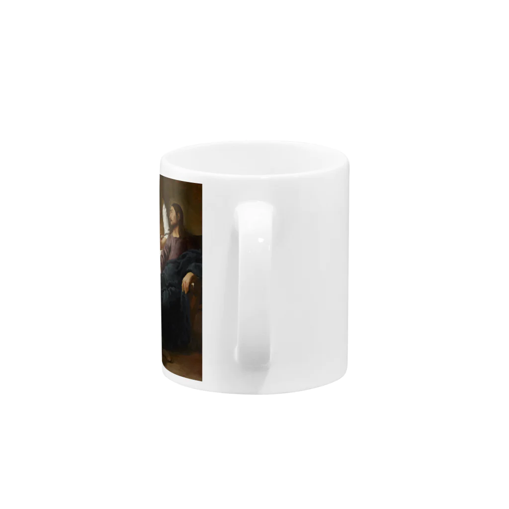 世界美術商店のマルタとマリアの家のキリスト / Christ in the House of Martha and Mary Mug :handle