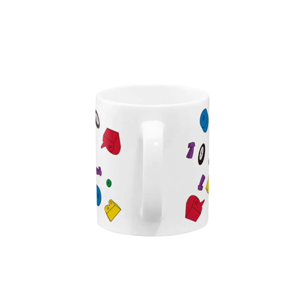 親子設計 CHIiKu MOJi『知育文字』のROBOT レトロカラー Mug :handle